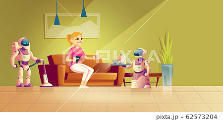 House robots technologies cartoon concept House robots technologies cartoon concept 62573204