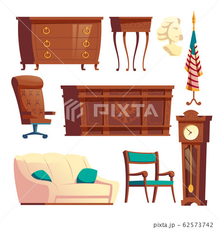 President oval office furniture cartoon set 62573742