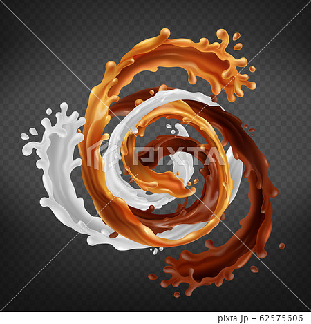 Splash of caramel, chocolate and milk swirl mix 62575606