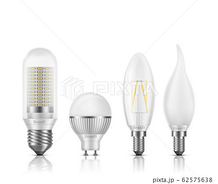 Modern LED bulbs types realistic set Modern LED bulbs types realistic set 62575638