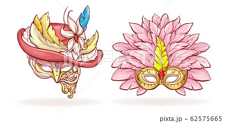 Luxurious Mardi Gras face masks cartoon 62575665