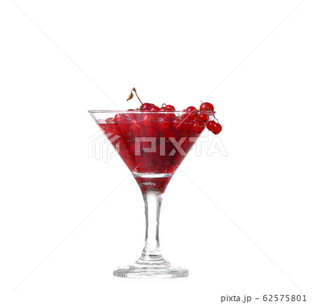 Water with red currants isolated on white Water with red currants isolated on white 62575801