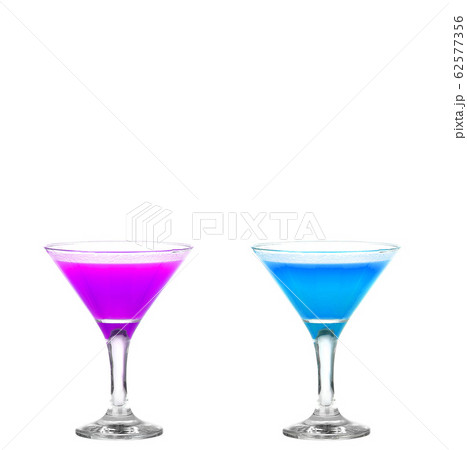 Two refreshing cocktail color isolate on white 62577356