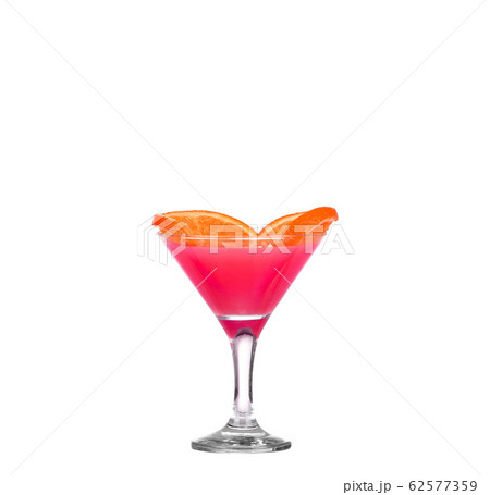 Fresh pink cocktail isolated on white background 62577359