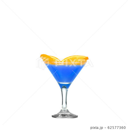Blue cocktail in martini glass isolated on white 62577360