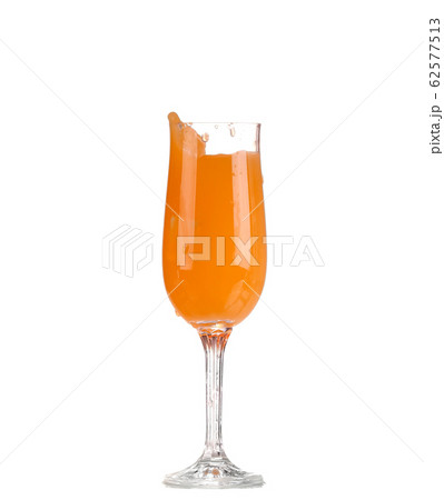 orange cocktail in a glass of champagne (with 62577513