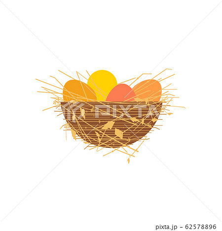 Easter egg in nest flat color vector icon isolated Easter egg in nest flat color vector icon isolated 62578896
