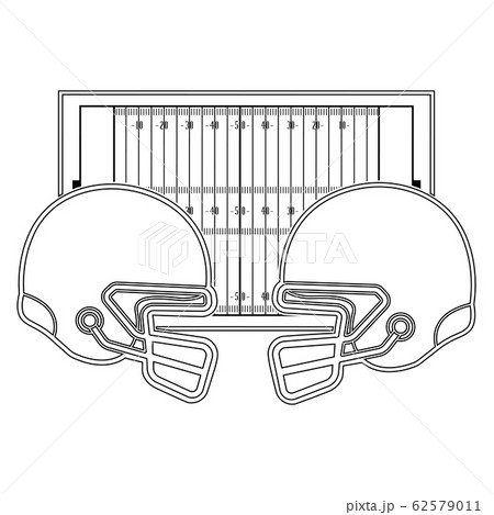 American Football helmets and field American Football helmets and field 62579011