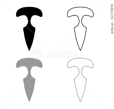 Knuckles knife icon outline set black grey color Knuckles knife icon outline set black grey color 62579850