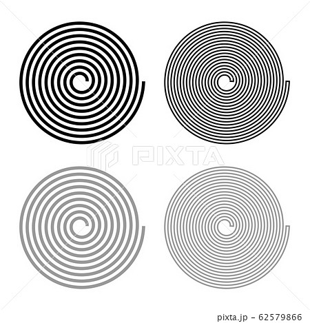 Spiral Helix Gyre icon outline set black grey  62579866
