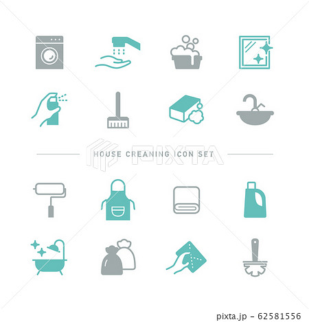 HOUSE CLEANING ICON SET HOUSE CLEANING ICON SET 62581556