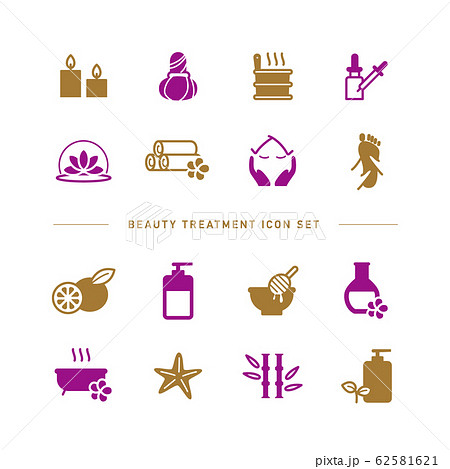 BEAUTY TREATMENT ICON SET 62581621