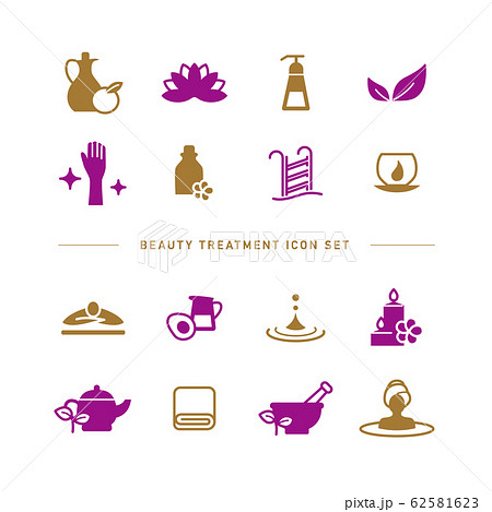 BEAUTY TREATMENT ICON SET 62581623