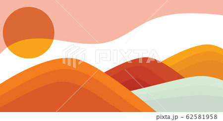 Colorful background with landscape, abstract mountains. Abstract colored backdrop with hand-drawn elements or curves. Creative vector illustration - poster design. Colorful background with landscape, abstract mountains. Abstract colored backdrop with hand-drawn elements or curves. Creative vector illustration - poster design. 62581958