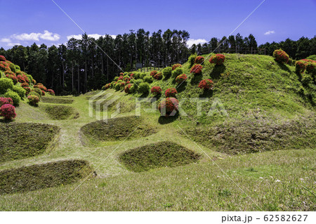 【静岡県】障子堀が美しい、初夏の山中城址公園 62582627