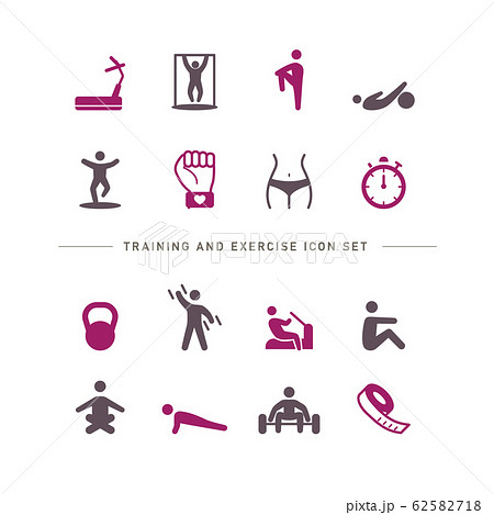 TRAINING AND EXERCISE ICON SET 62582718