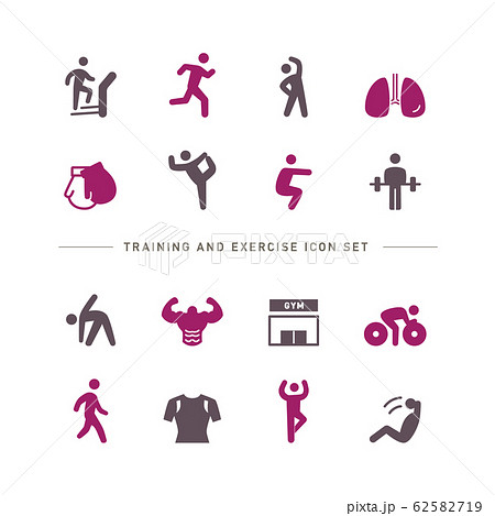 TRAINING AND EXERCISE ICON SET 62582719