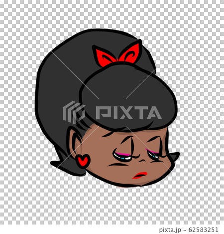 ガッカリPOPガール表情/ブラックヘアー/小麦色ちゃん 62583251