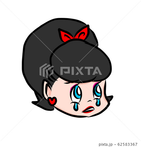 しくしくPOPガール表情/ブラックヘアー/黒髪 62583367