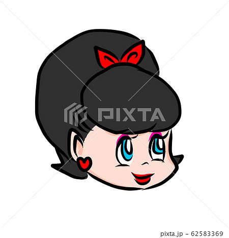 ニコニコPOPガール表情/ブラックヘアー/黒髪 ニコニコPOPガール表情/ブラックヘアー/黒髪 62583369