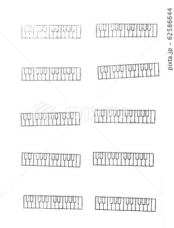 音楽判テンプレート 消しゴムはんこで製作されたピアノ運指表 学習用のイラスト素材