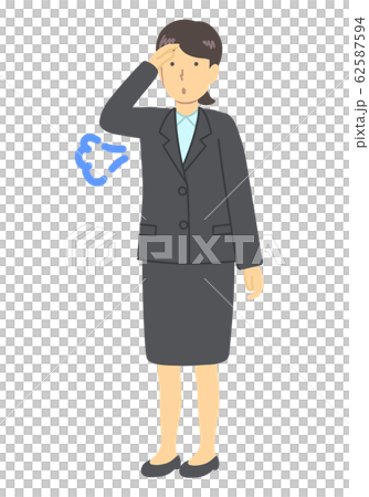 ホッとするスーツを着た女性のイラスト素材