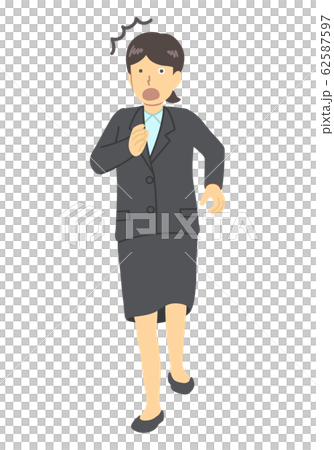 驚くスーツを着た女性 62587597
