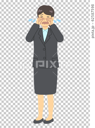 Woman in suit crying - Stock Illustration [62587598] - PIXTA