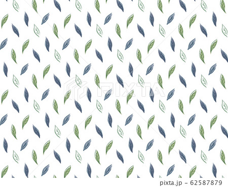 手描き水彩 植物の背景パターンスウォッチ素材のイラスト素材 
