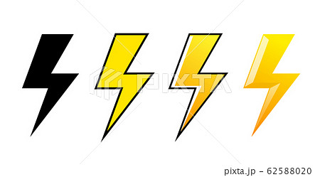 稲妻のアイコンセットのイラスト素材 6250