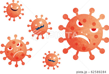 ウイルス ウイルス 感染 感染症 病気 新型コロナウイルス コロナ インフルエンザのイラスト素材