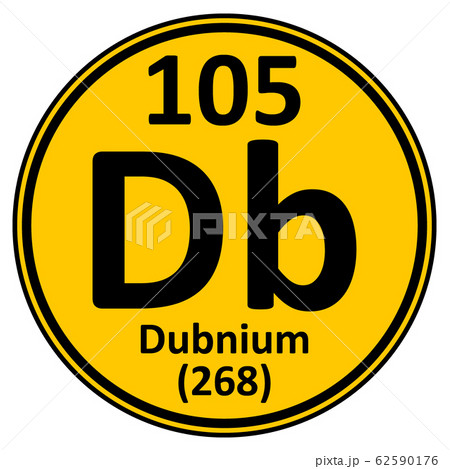 Periodic table element dubnium icon. Periodic table element dubnium icon. 62590176