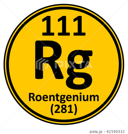Periodic table element roentgenium icon. 62590332