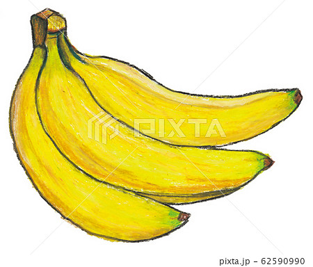 バナナの手書きイラストのイラスト素材