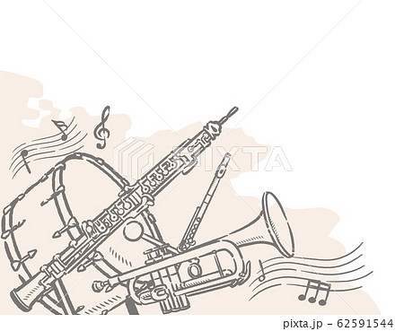 オーケストラ楽器がテーマの背景素材 オーケストラ楽器がテーマの背景素材 62591544