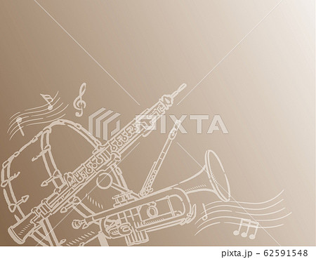 オーケストラ楽器がテーマの背景素材 62591548