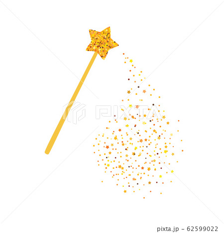 Magic wand and gold sequins. Vector illustration. Magic wand and gold sequins. Vector illustration. 62599022