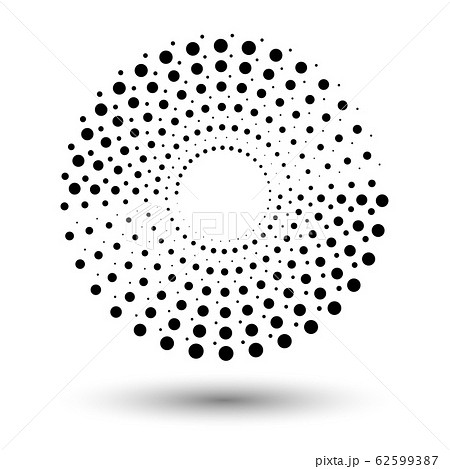 Spiral dots backdrop. Halftone shapes, abstract 62599387