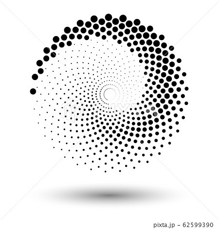 Spiral dots backdrop. Halftone shapes, abstract Spiral dots backdrop. Halftone shapes, abstract 62599390