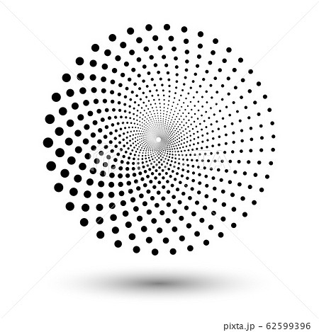 Spiral dots backdrop. Halftone shapes, abstract 62599396