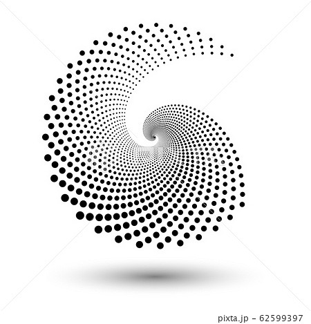 Spiral dots backdrop. Halftone shapes, abstract 62599397