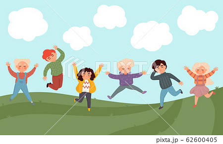 Happy kids jumping. Happy kids jumping. 62600405