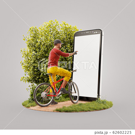 Unusual 3d illustration of a Professional cyclist 62602225