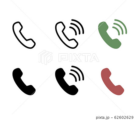 電話のアイコン 通話中 シンプル おしゃれのイラスト素材 62602629 Pixta