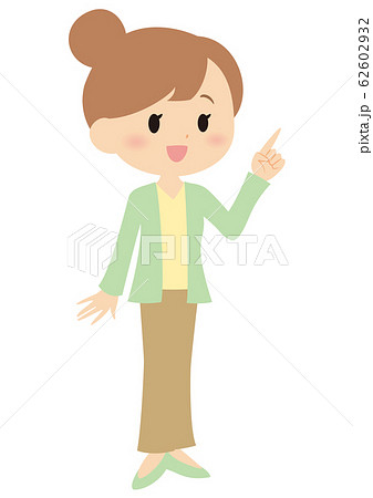 指差し女性のイラスト素材