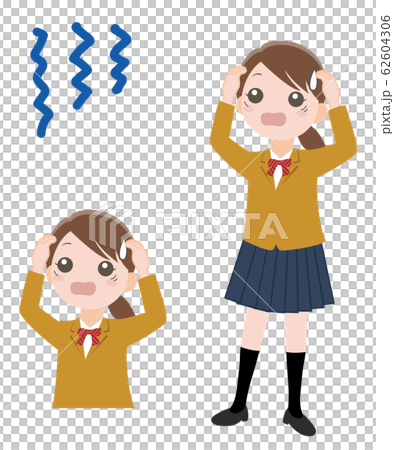 女の子_頭を抱える 女の子_頭を抱える 62604306
