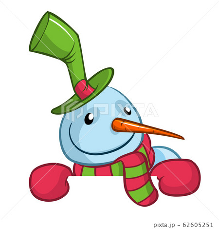 Little cute smiling snowman  cartoon Little cute smiling snowman  cartoon 62605251