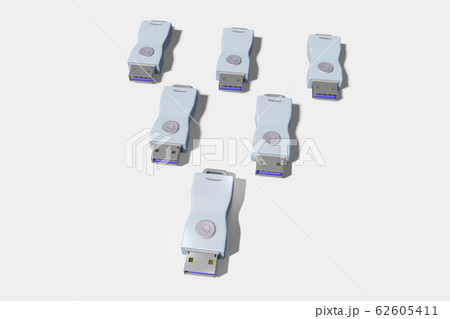 USBメモリ(3DCG：白バック) 62605411