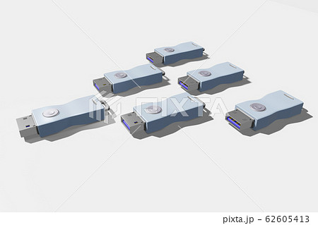 USBメモリ(3DCG：白バック) 62605413