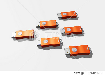 USBメモリ(3DCG：白バック) 62605605